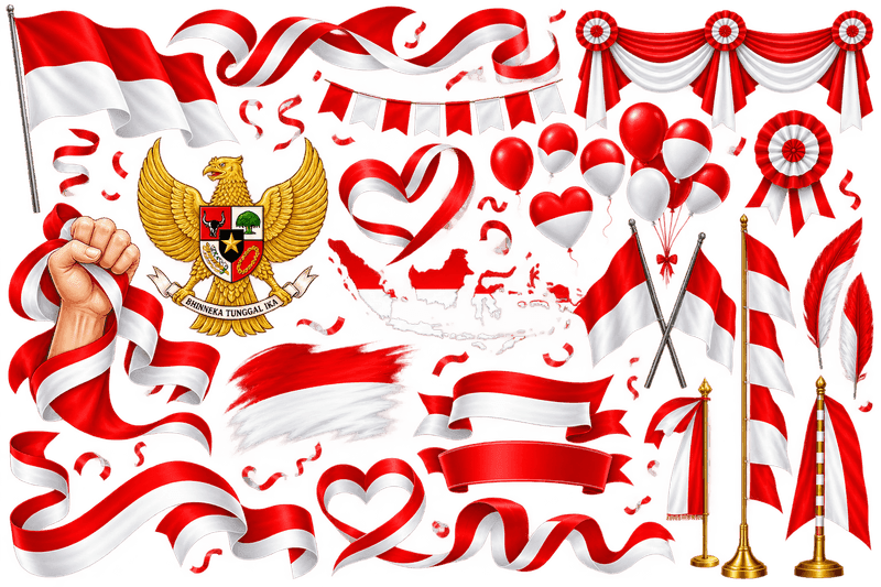 Bendera, Garuda Pancasila, Pita & Dekorasi 17 Agustus