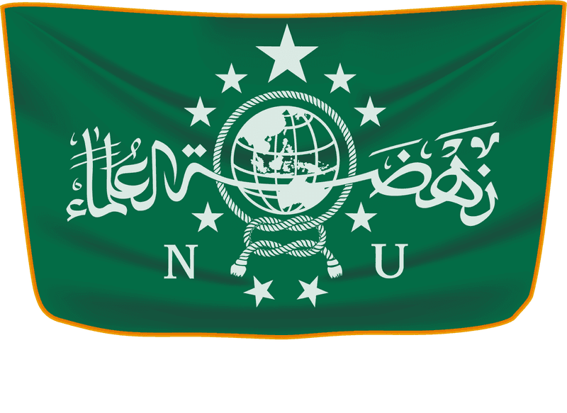Ilustrasi bendera hijau nahdlatul ulama berkibar.