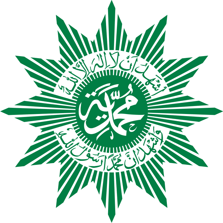 Logo berbentuk bintang bersudut dua belas berwarna hijau dengan kaligrafi Arab di dalamnya