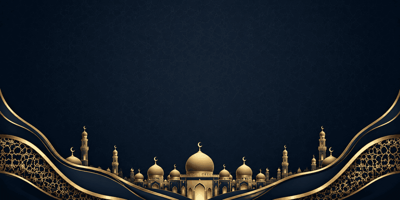 Luxurious Gold Mosque Night Banner