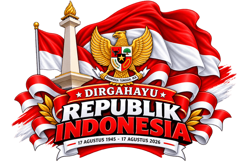 Stiker Dirgahayu Republik Indonesia PNG Transparan